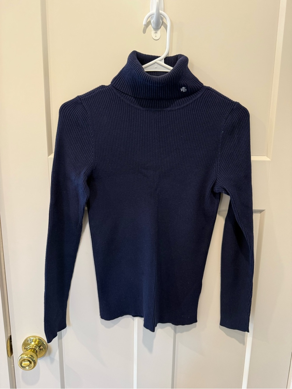 Ralph Lauren Navy Ribbed Turtleneck Sweater